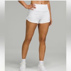 Lululemon white speed-up shorts